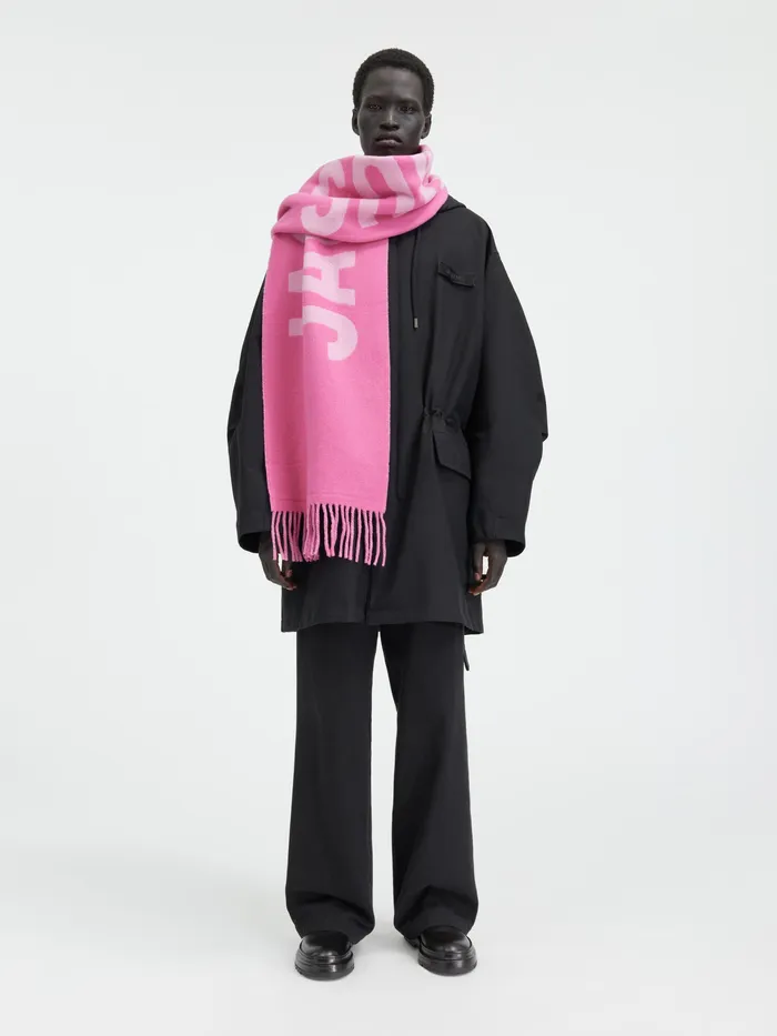 JACQUEMUS Scarves and Beanies Fringe Logo Scarf Multipink 8211 Women