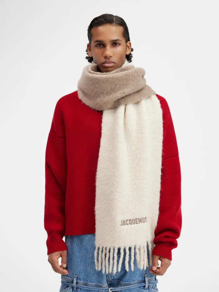 JACQUEMUS Scarves and Beanies Gradient Scarf Multibeige 8211 Women