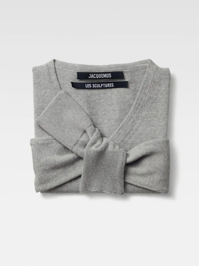 JACQUEMUS Scarves and Beanies Scarf To Knot With A Trompe L039oeil Appearance 8211 S224 Show Invitation Grey 8211 Men JACQUEMUS Scarves and Beanies Scarf To Knot With A Trompe L039oeil Appearance 8211 S224 Show Invitation Grey 8211 Men