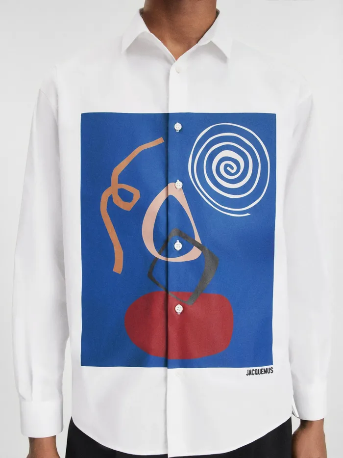 JACQUEMUS Shirts Arty Paint Shirt Whitenavy Arty Painting 8211 Men
