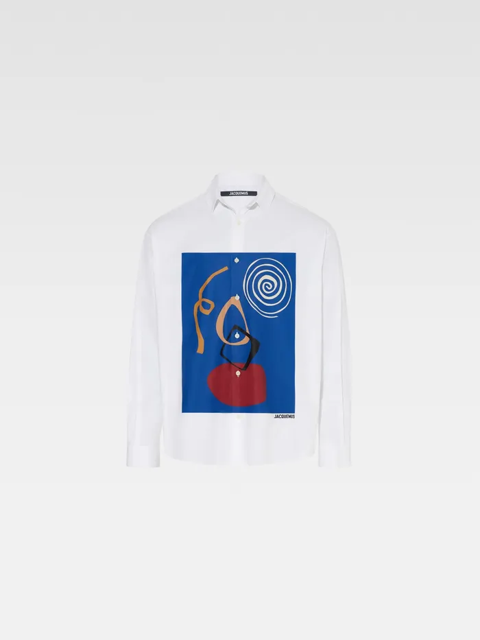 JACQUEMUS Shirts Arty Paint Shirt Whitenavy Arty Painting 8211 Men