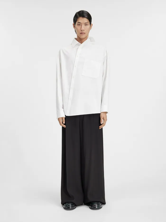 JACQUEMUS Shirts Asymmetric Shirt White 8211 Men
