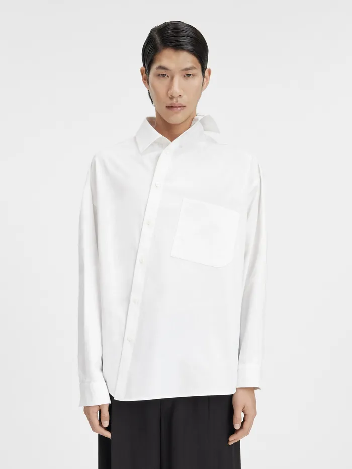 JACQUEMUS Shirts Asymmetric Shirt White 8211 Men