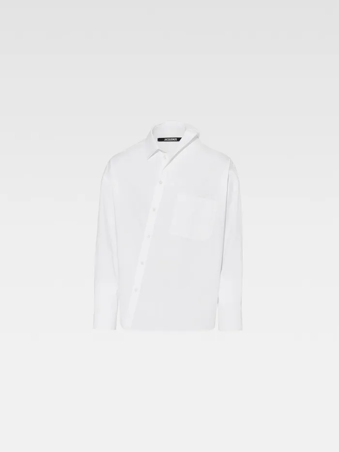 JACQUEMUS Shirts Asymmetric Shirt White 8211 Men