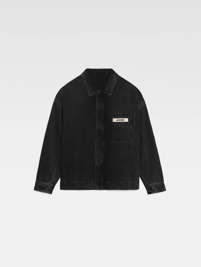JACQUEMUS Shirts Boxy Denim Shirt Black 8211 Men