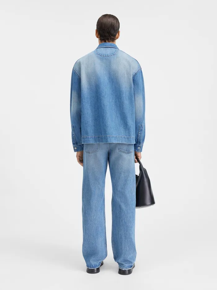 JACQUEMUS Shirts Boxy Denim Shirt Bluetabac 2 8211 Men