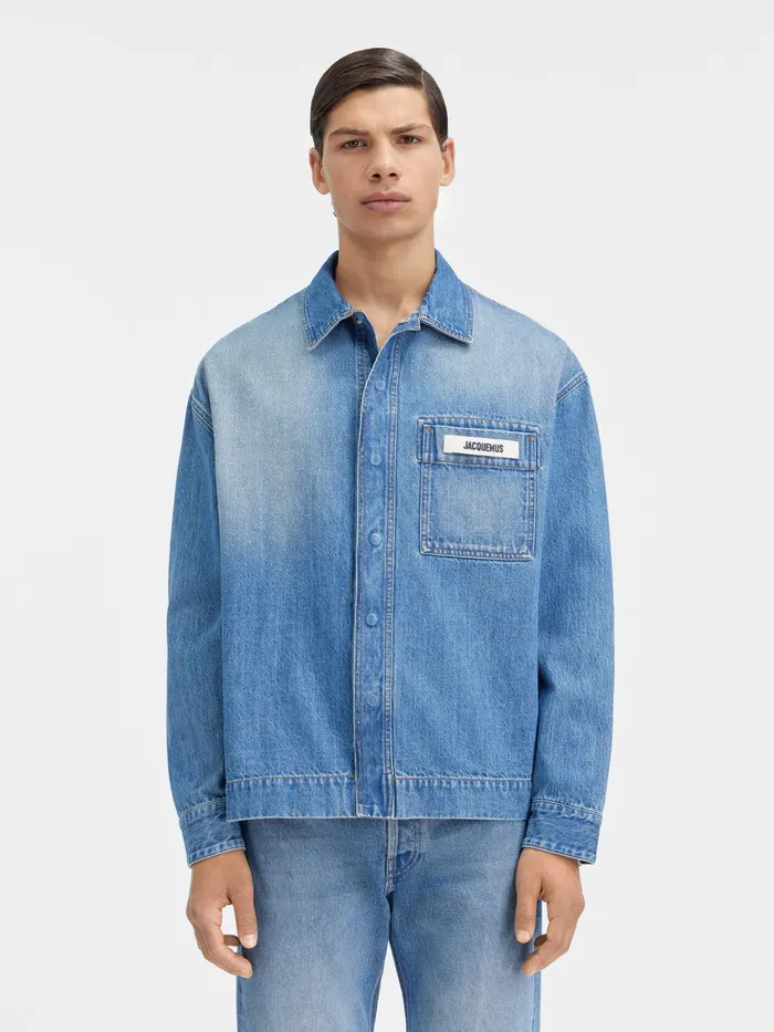 JACQUEMUS Shirts Boxy Denim Shirt Bluetabac 2 8211 Men