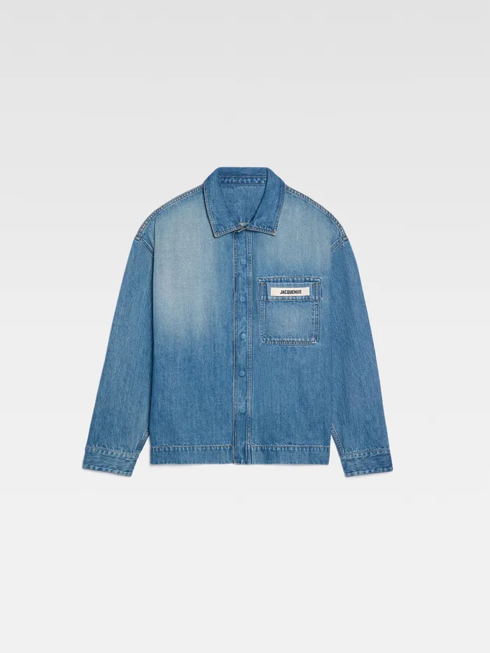 JACQUEMUS Shirts Boxy Denim Shirt Bluetabac 2 8211 Men