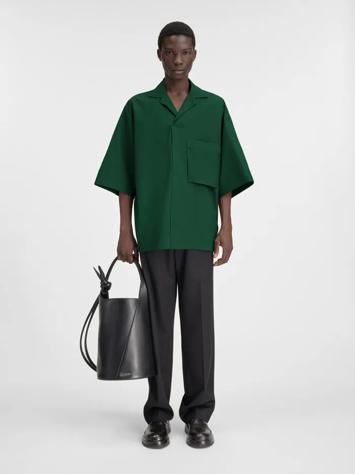 JACQUEMUS Shirts Boxy Polo Dark Green 8211 Men
