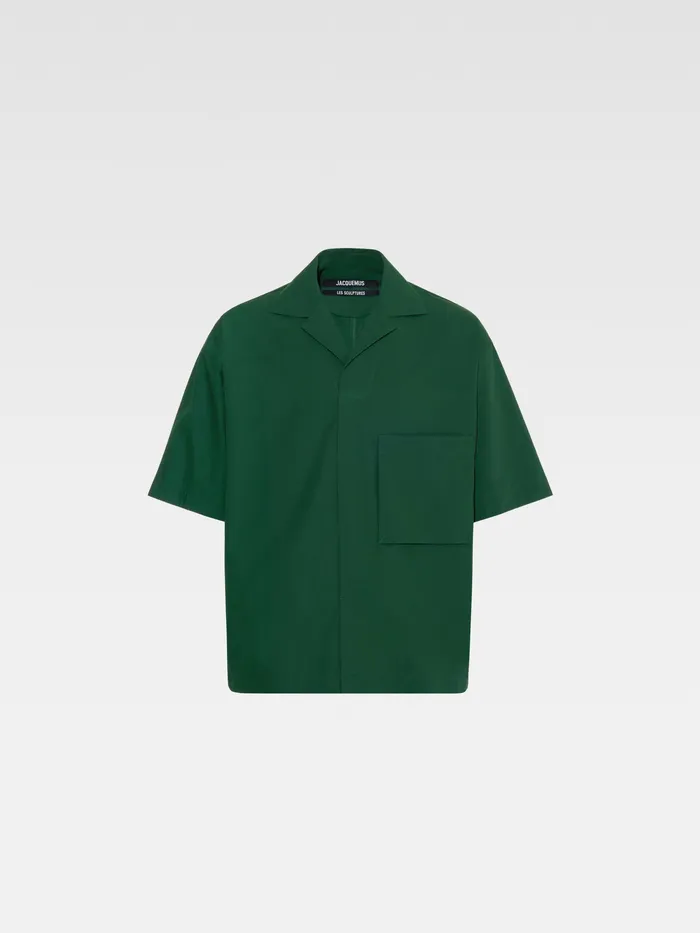 JACQUEMUS Shirts Boxy Polo Dark Green 8211 Men