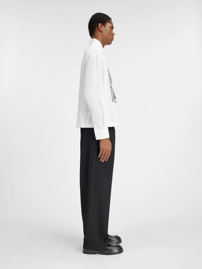 JACQUEMUS Shirts Monochrome Horse Boxy Shirt Print Black and White Horse 8211 Men