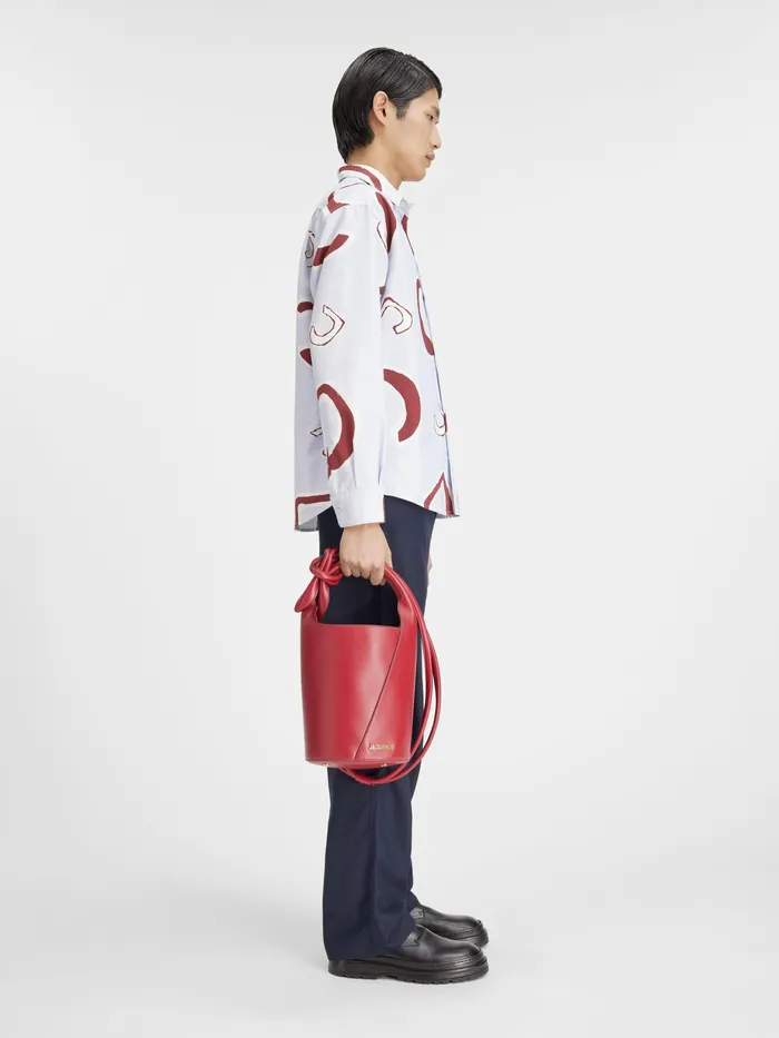 JACQUEMUS Shirts Monogram Shirt Monograme Red Light Blue 8211 Men