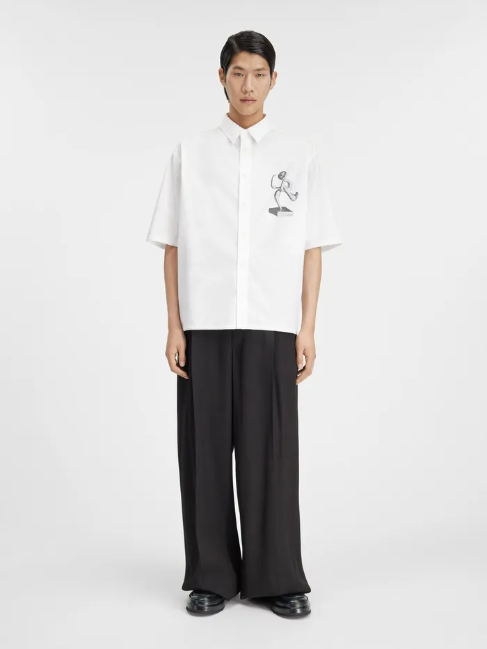 JACQUEMUS Shirts Organic Sculpture ThreeQuarterSleeve Shirt Blackwhite Organic Statu 8211 Men