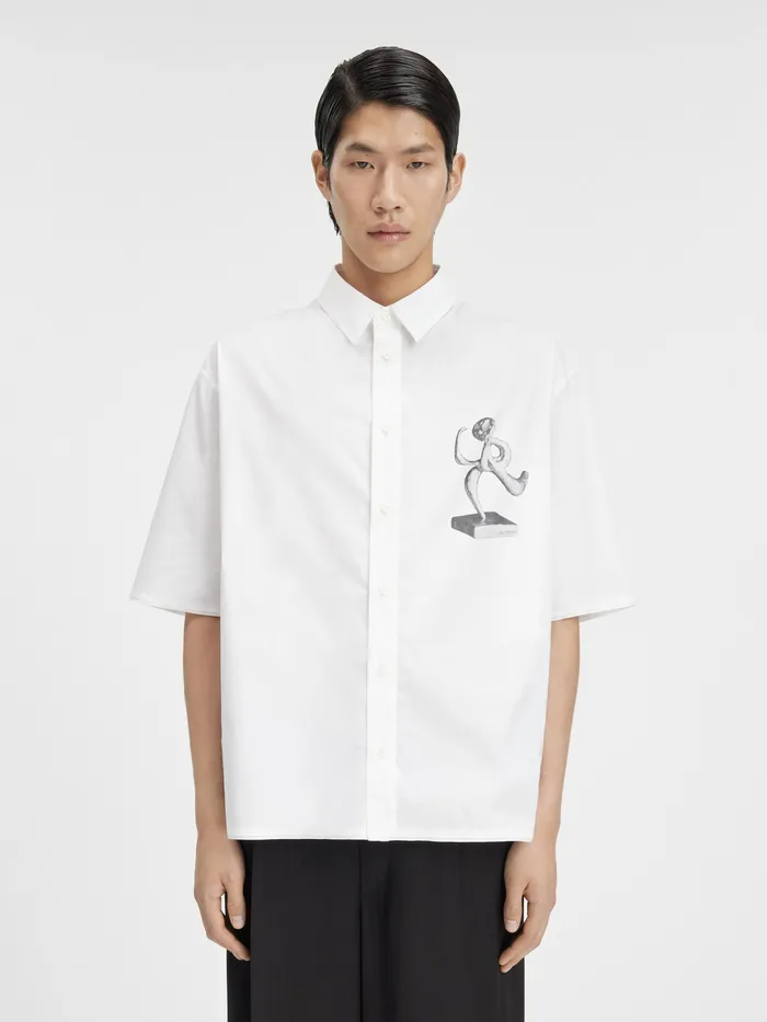 JACQUEMUS Shirts Organic Sculpture ThreeQuarterSleeve Shirt Blackwhite Organic Statu 8211 Men