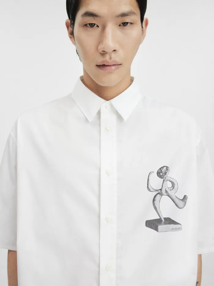 JACQUEMUS Shirts Organic Sculpture ThreeQuarterSleeve Shirt Blackwhite Organic Statu 8211 Men