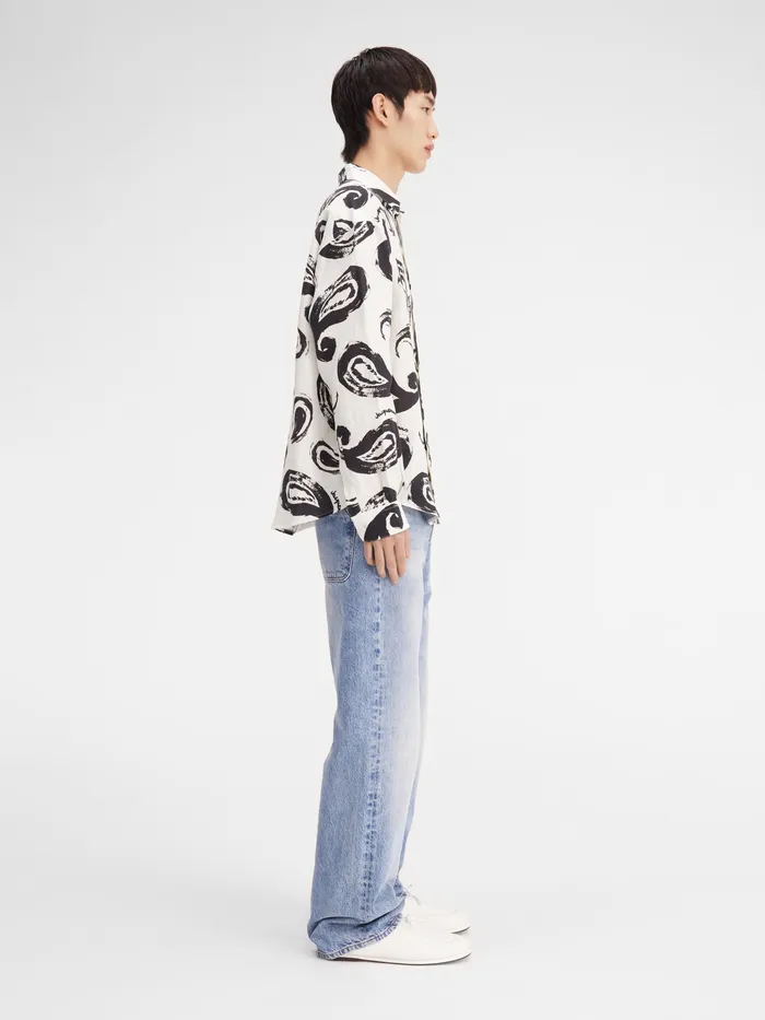 JACQUEMUS Shirts Painted Paisley Shirt Print Whiteblack Paisley 8211 Men