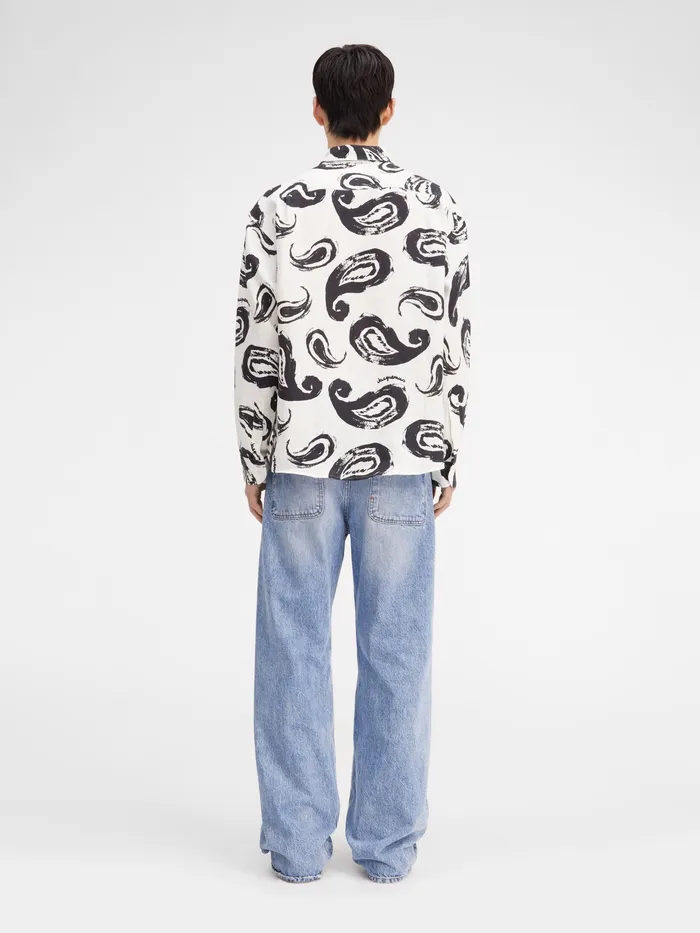JACQUEMUS Shirts Painted Paisley Shirt Print Whiteblack Paisley 8211 Men