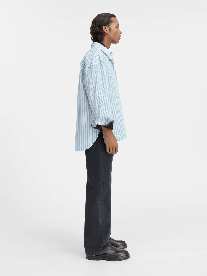 JACQUEMUS Shirts Patch Pocket Shirt Pint Blue Stripe 8211 Men