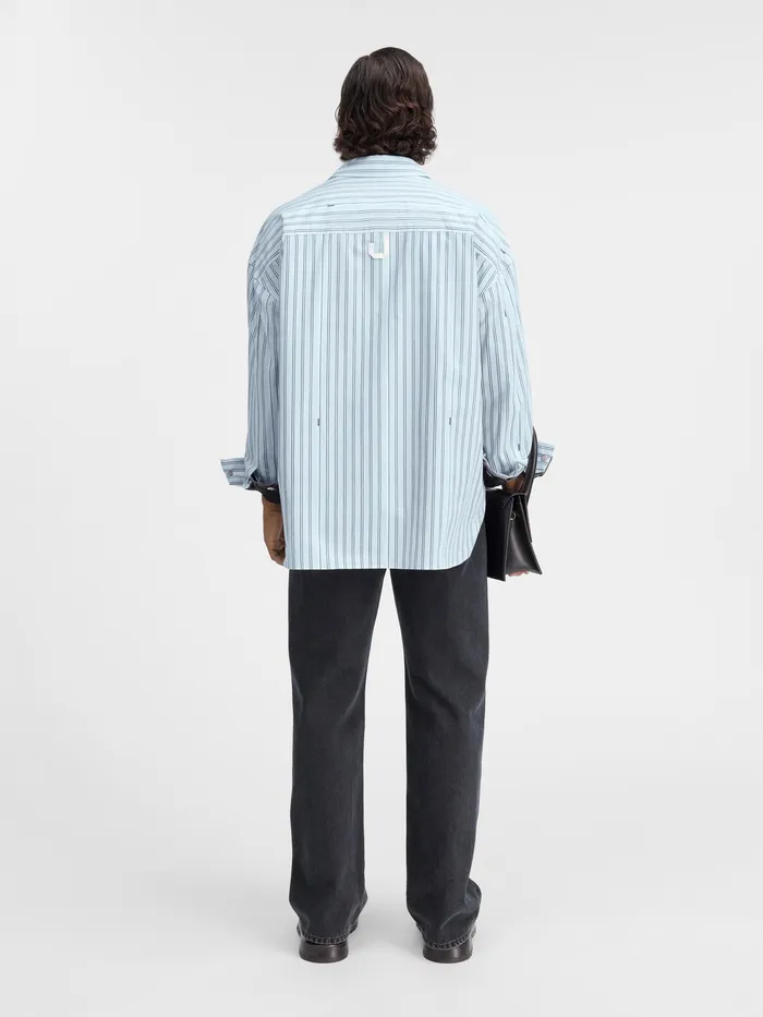 JACQUEMUS Shirts Patch Pocket Shirt Pint Blue Stripe 8211 Men