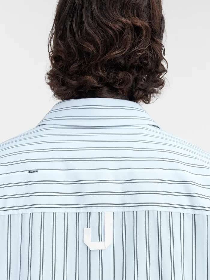 JACQUEMUS Shirts Patch Pocket Shirt Pint Blue Stripe 8211 Men