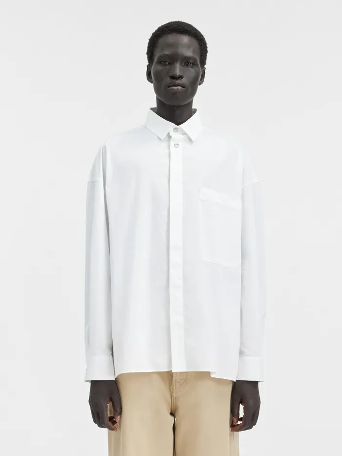 JACQUEMUS Shirts Patch Pocket Shirt White 8211 Men
