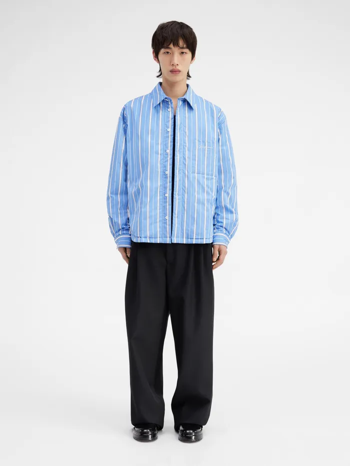 JACQUEMUS Shirts Puffed Overshirt Blue Stripes 8211 Men