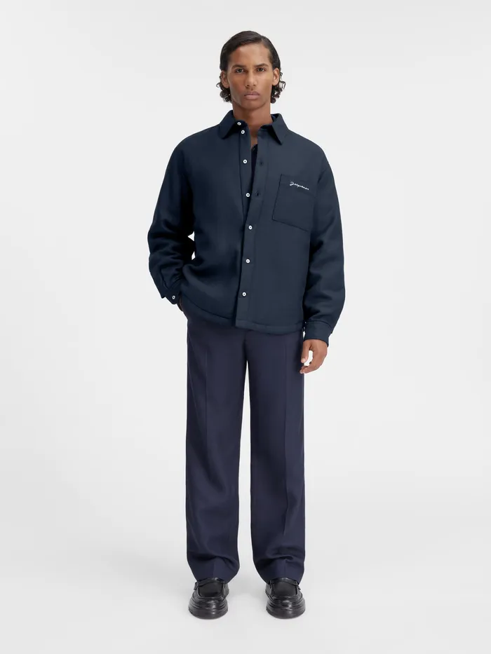 JACQUEMUS Shirts Puffed Overshirt Dark Navy 8211 Men