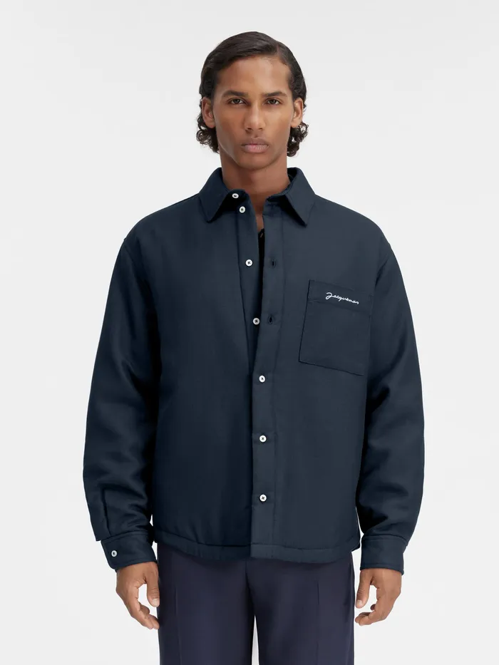 JACQUEMUS Shirts Puffed Overshirt Dark Navy 8211 Men