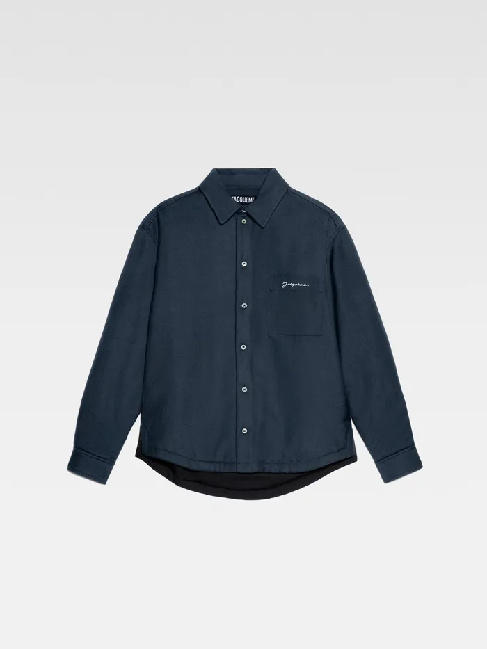JACQUEMUS Shirts Puffed Overshirt Dark Navy 8211 Men