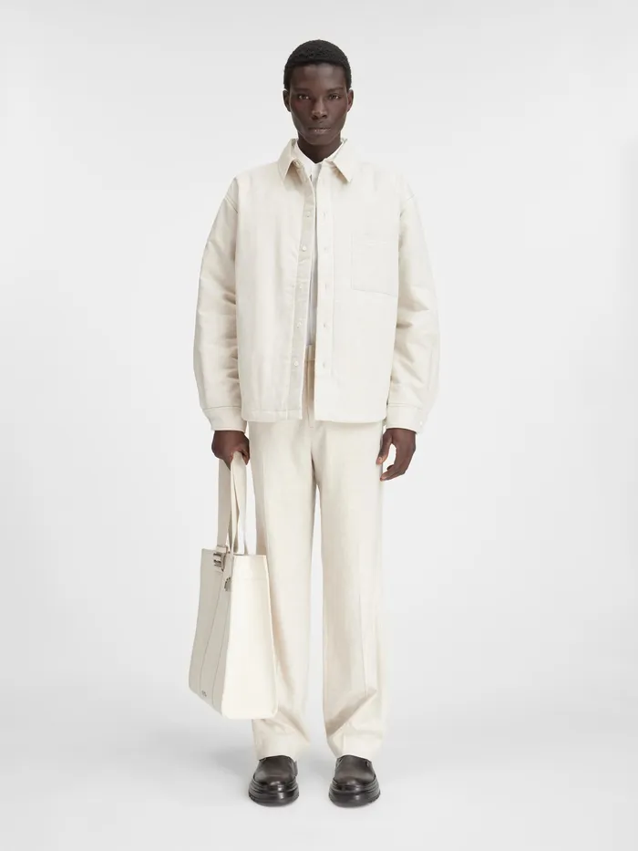 JACQUEMUS Shirts Puffed Overshirt Light Beige 8211 Men