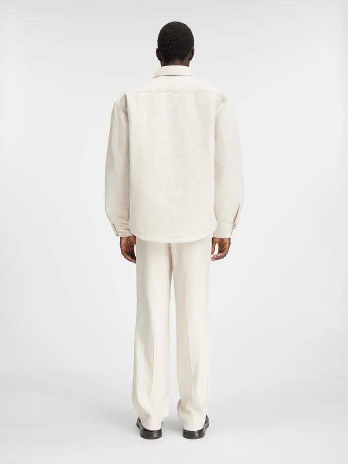 JACQUEMUS Shirts Puffed Overshirt Light Beige 8211 Men