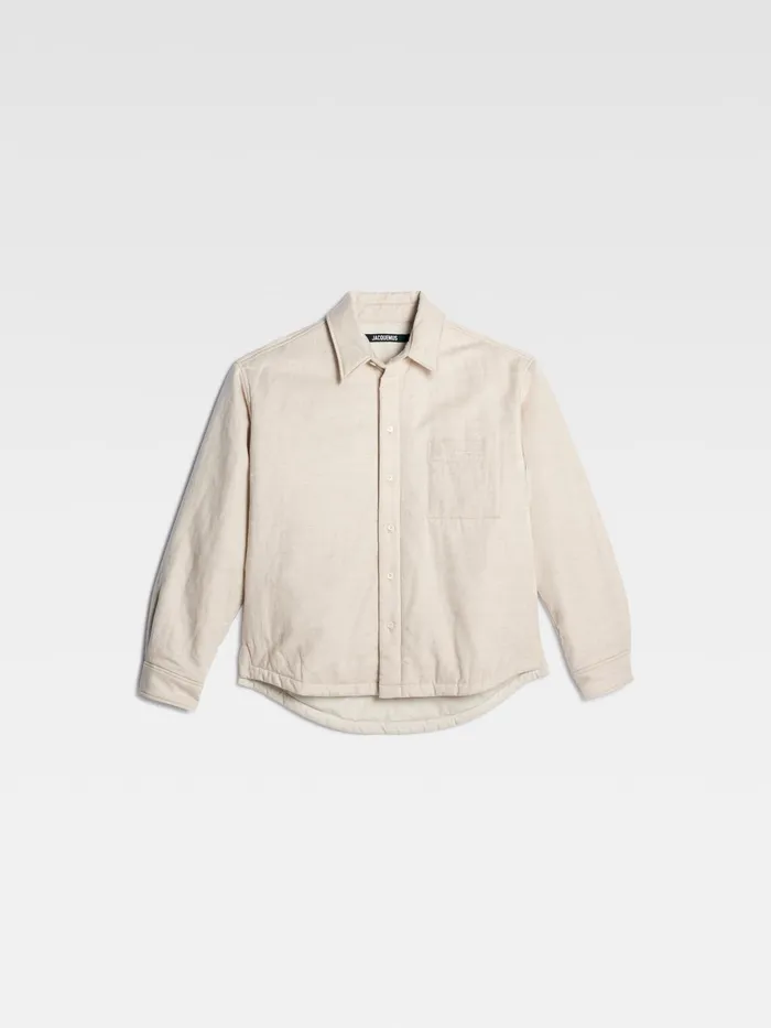 JACQUEMUS Shirts Puffed Overshirt Light Beige 8211 Men