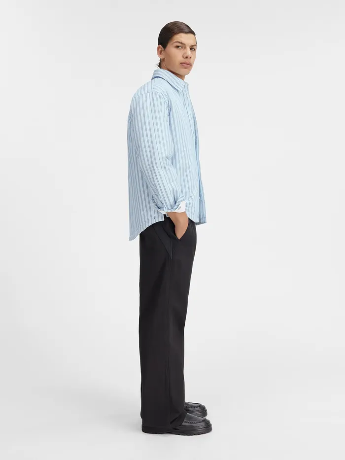 JACQUEMUS Shirts Puffed Overshirt Pint Blue Stripe 8211 Men