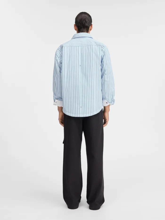 JACQUEMUS Shirts Puffed Overshirt Pint Blue Stripe 8211 Men
