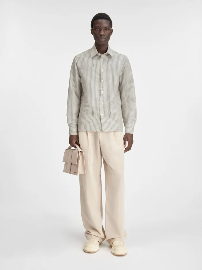 JACQUEMUS Shirts Suit Shirt Jacquard Greenbeige 8211 Men