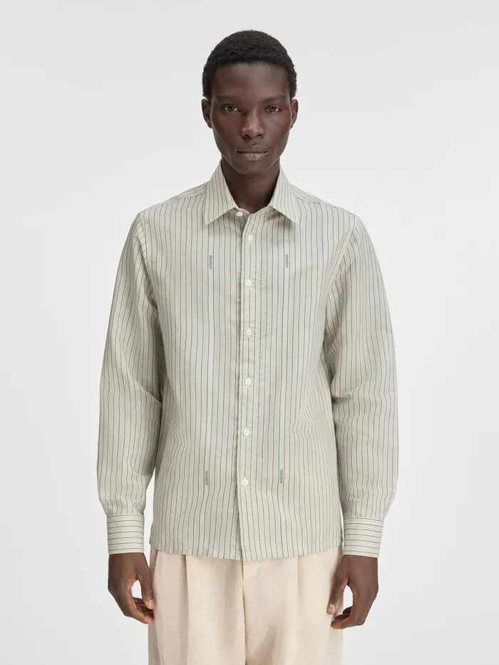 JACQUEMUS Shirts Suit Shirt Jacquard Greenbeige 8211 Men