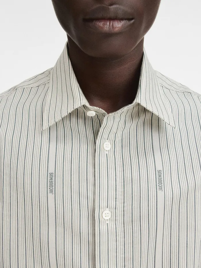 JACQUEMUS Shirts Suit Shirt Jacquard Greenbeige 8211 Men