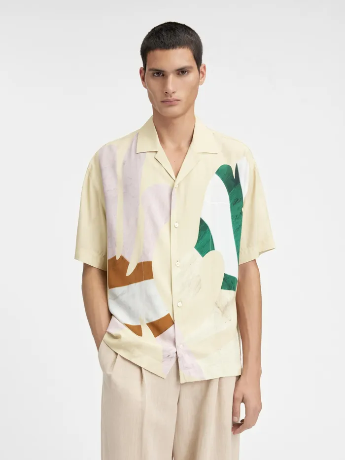 JACQUEMUS Shirts The Bathers Bowling Shirt Print Baigneuses Beige 8211 Men