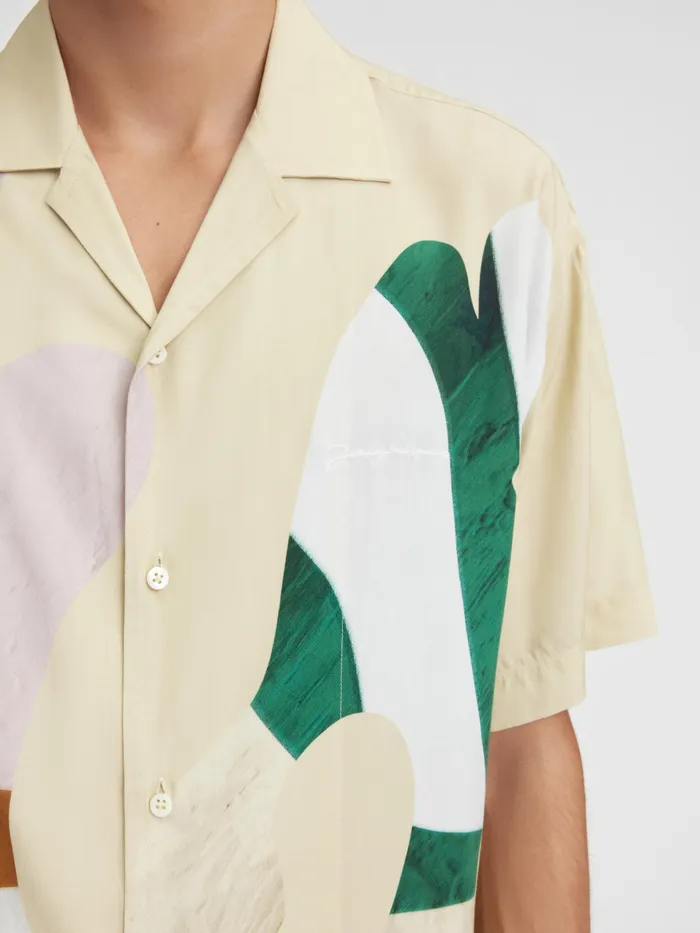 JACQUEMUS Shirts The Bathers Bowling Shirt Print Baigneuses Beige 8211 Men