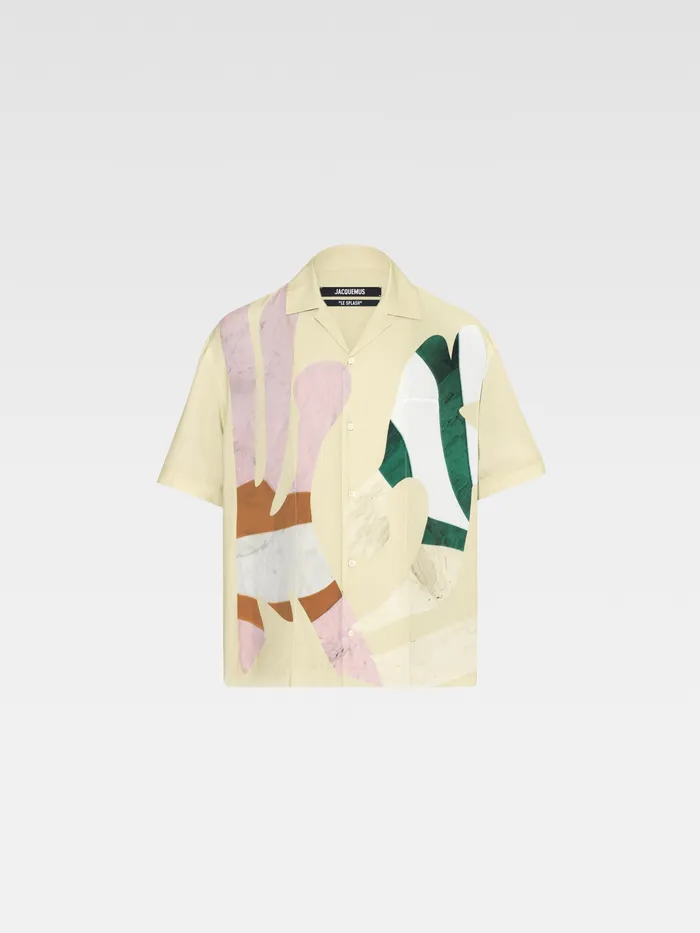JACQUEMUS Shirts The Bathers Bowling Shirt Print Baigneuses Beige 8211 Men