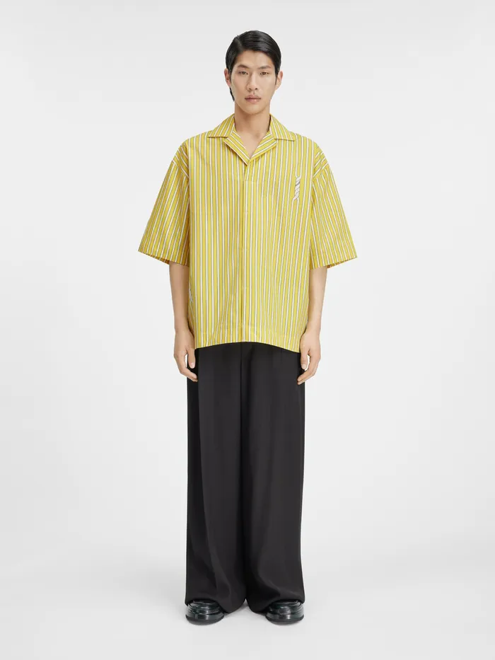 JACQUEMUS Shirts Twisted Stripe Polo Print Twist Stp Yellowwhite 8211 Men