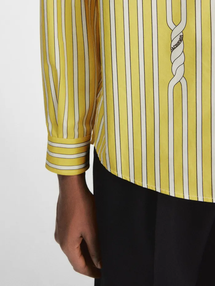 JACQUEMUS Shirts Twisted Stripe Shirt Print Twist Stp Yellowwhite 8211 Men