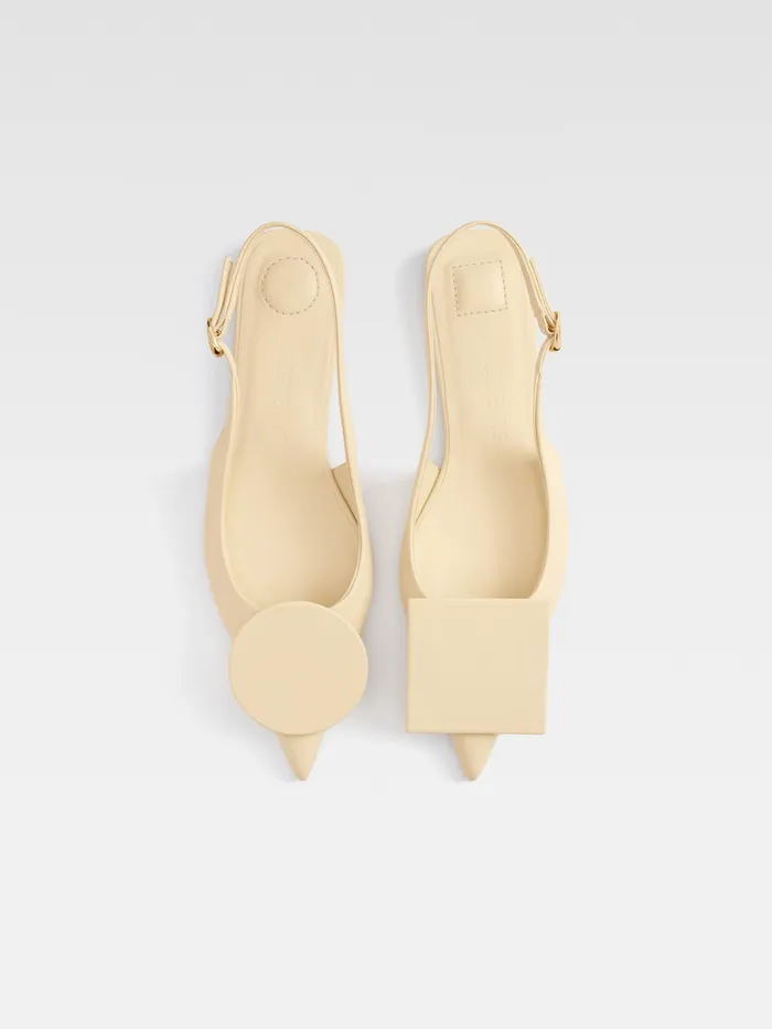 JACQUEMUS Shoes Circle Square Flats Ivory 8211 Women