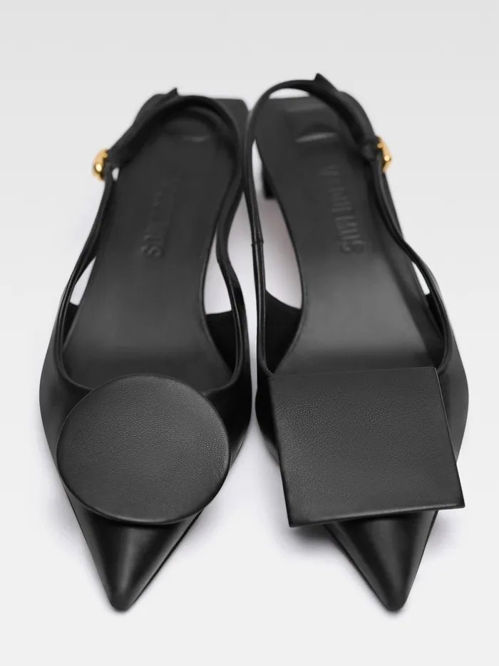 JACQUEMUS Shoes Circle Square Kitten Heels Black 8211 Women
