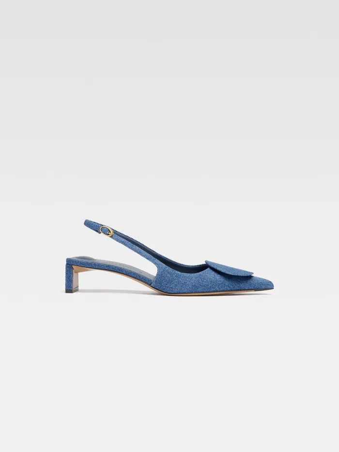 JACQUEMUS Shoes Circle Square Kitten Heels Blue 8211 Women