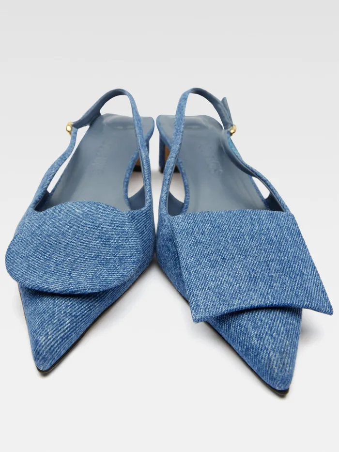 JACQUEMUS Shoes Circle Square Kitten Heels Blue 8211 Women
