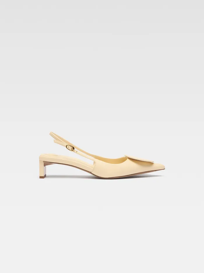 JACQUEMUS Shoes Circle Square Kitten Heels Ivory 8211 Women