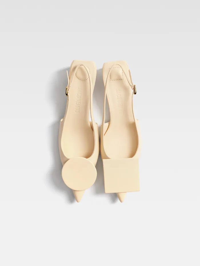 JACQUEMUS Shoes Circle Square Kitten Heels Ivory 8211 Women