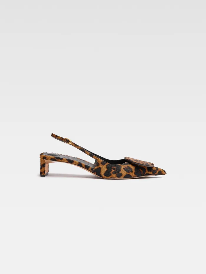 JACQUEMUS Shoes Circle Square Kitten Heels Print Leopard Brown 8211 Women