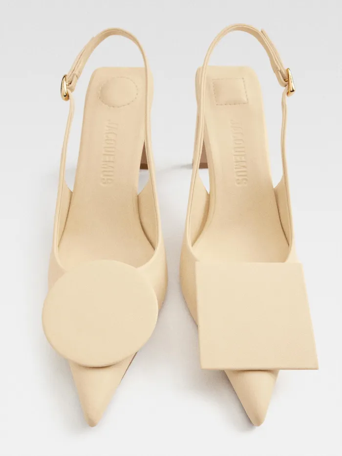 JACQUEMUS Shoes Circle Square Pumps Ivory 8211 Women